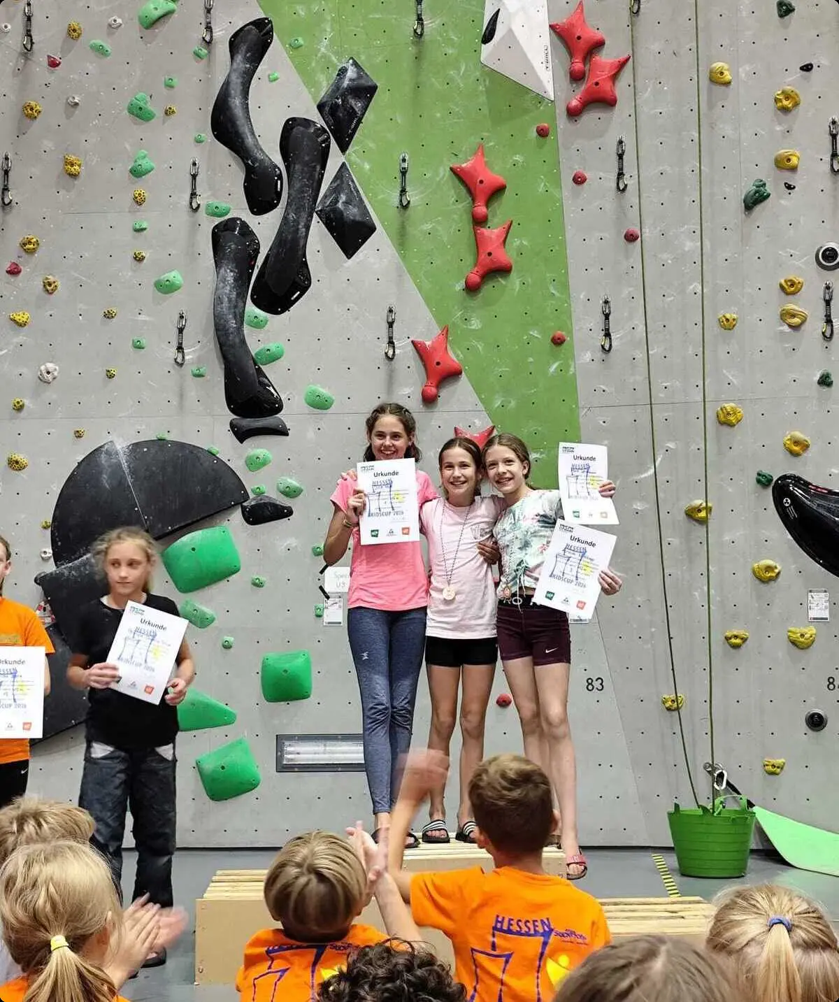 Podium KidsCup Serie 2026 im DAV Kletterzentrum Frankfurt am Main | © DAV Kletterzentrum Frankfurt am Main